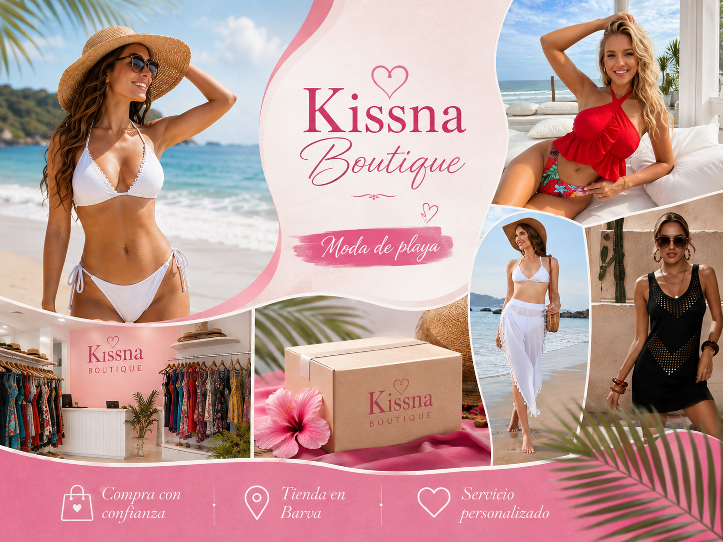 Variedad de trajes de baño y bikinis de mujer de Kissna Boutique en Costa Rica